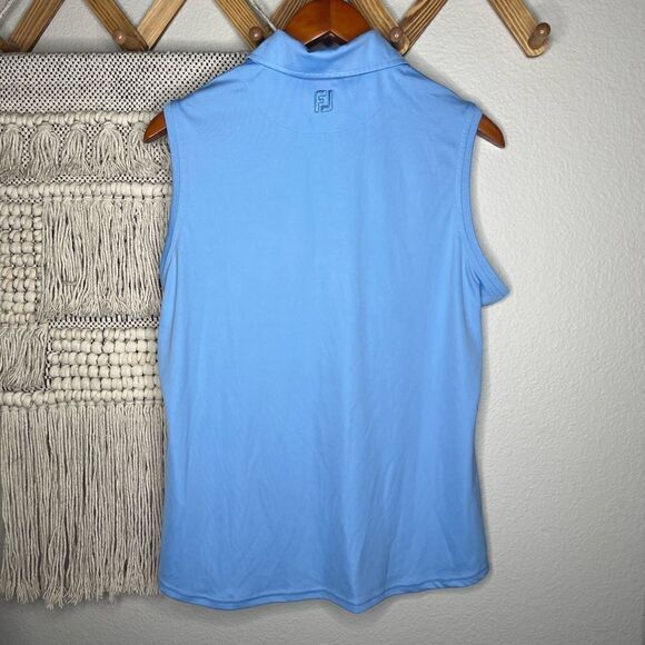 FootJoy FJ Blue Sleeveless Golf Polo Large - Picture 2 of 4